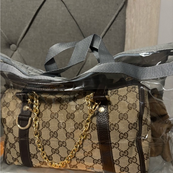 Gucci Brown Monogram Canvas Handbag - Picture 16 of 16
